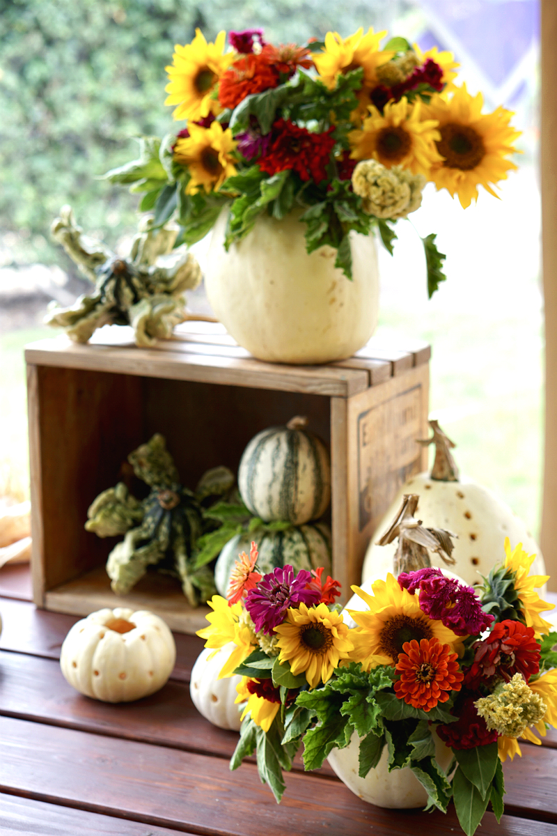 DIY Pumpkin Flower Centerpiece Tutorial