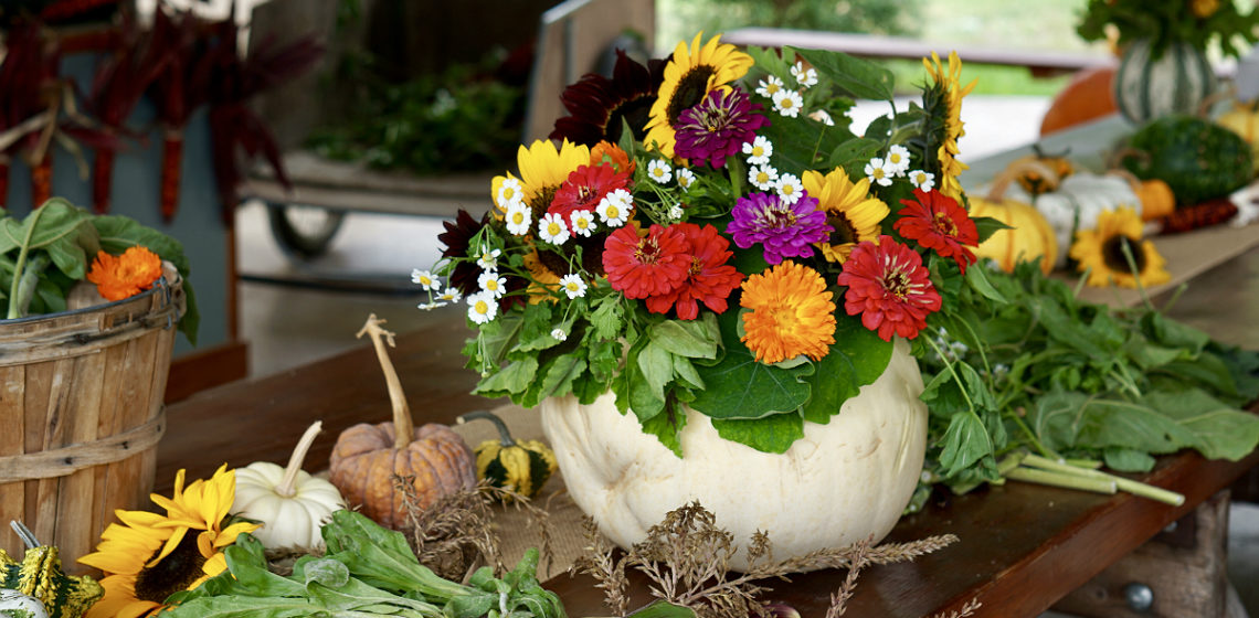 DIY Pumpkin Flower Centerpiece Tutorial